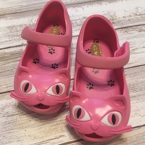 New Mini Melissa Pink Kitty Cat Maryjanes